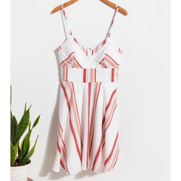 Francesca's Miami Mia Pastel Candy Stripe Spaghetti Strap Mini Dress XS - Picture 1 of 6